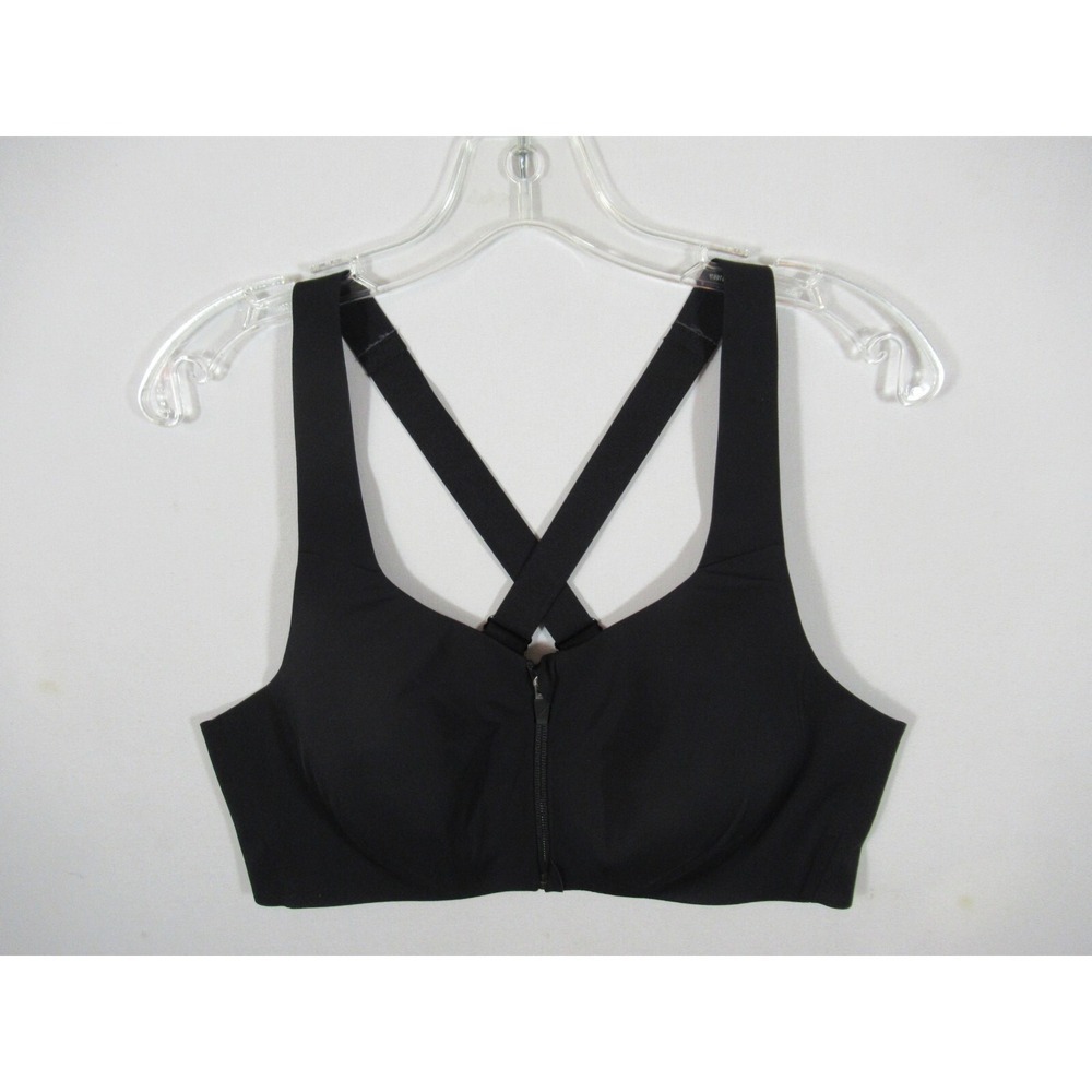 Knix Catalyst Sports Bra Size 7 Black Zip Front 36DD 38DD 36E Wireless